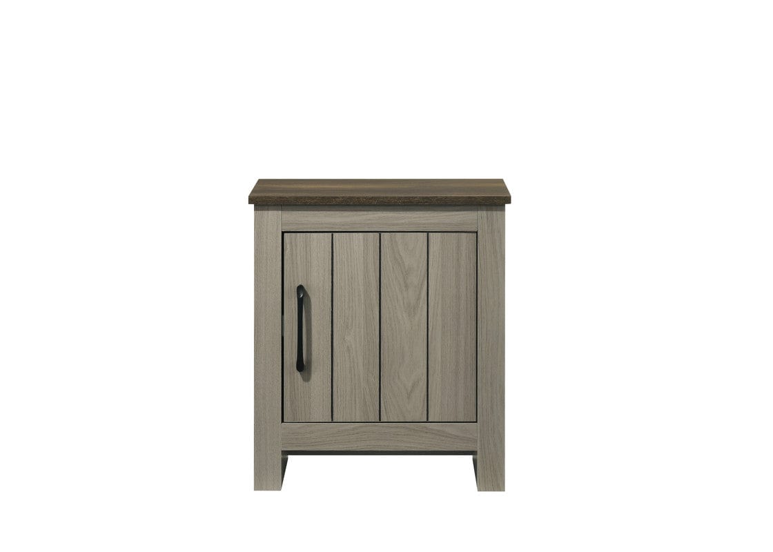 Willow & Hearth Nyla 16"W Gray Oak End Table, Side Table, Nightstand with Cabinet Door