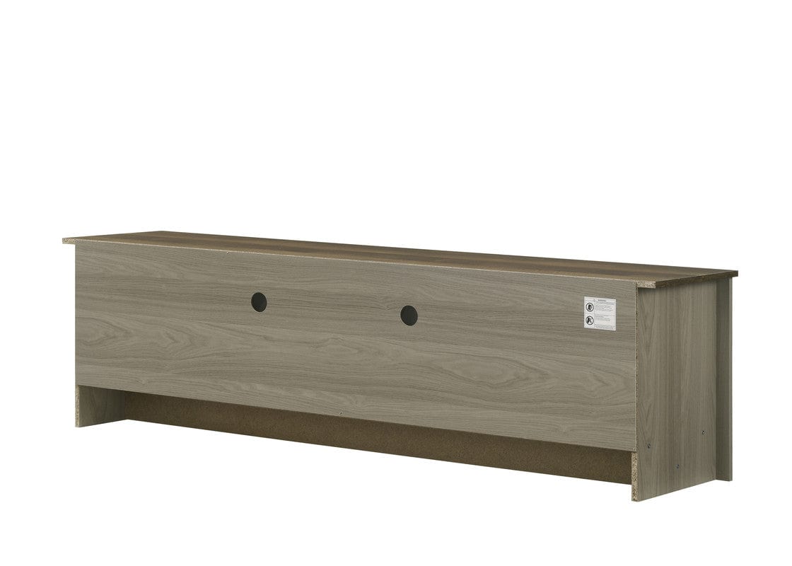 Willow & Hearth Nyla 68.5"W Gray Oak TV Stand with Shelves and Cabinet Doors