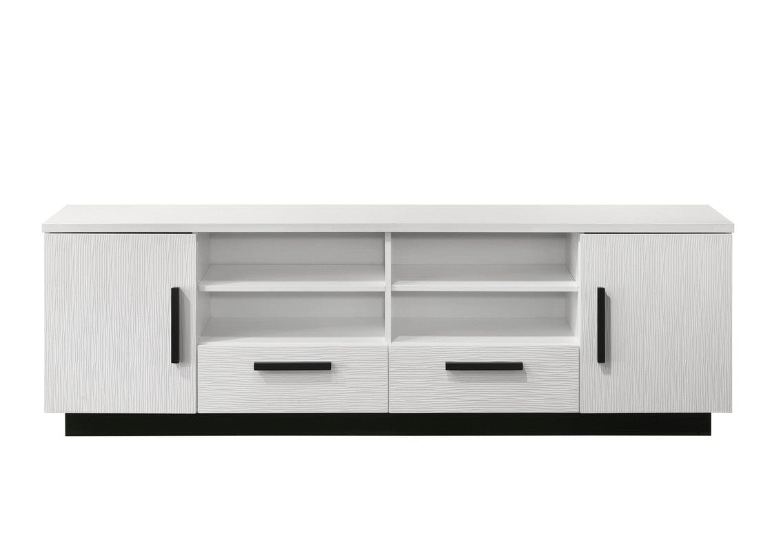 Willow & Hearth Matilda 70.5"W White Finish TV Stand with Drawers