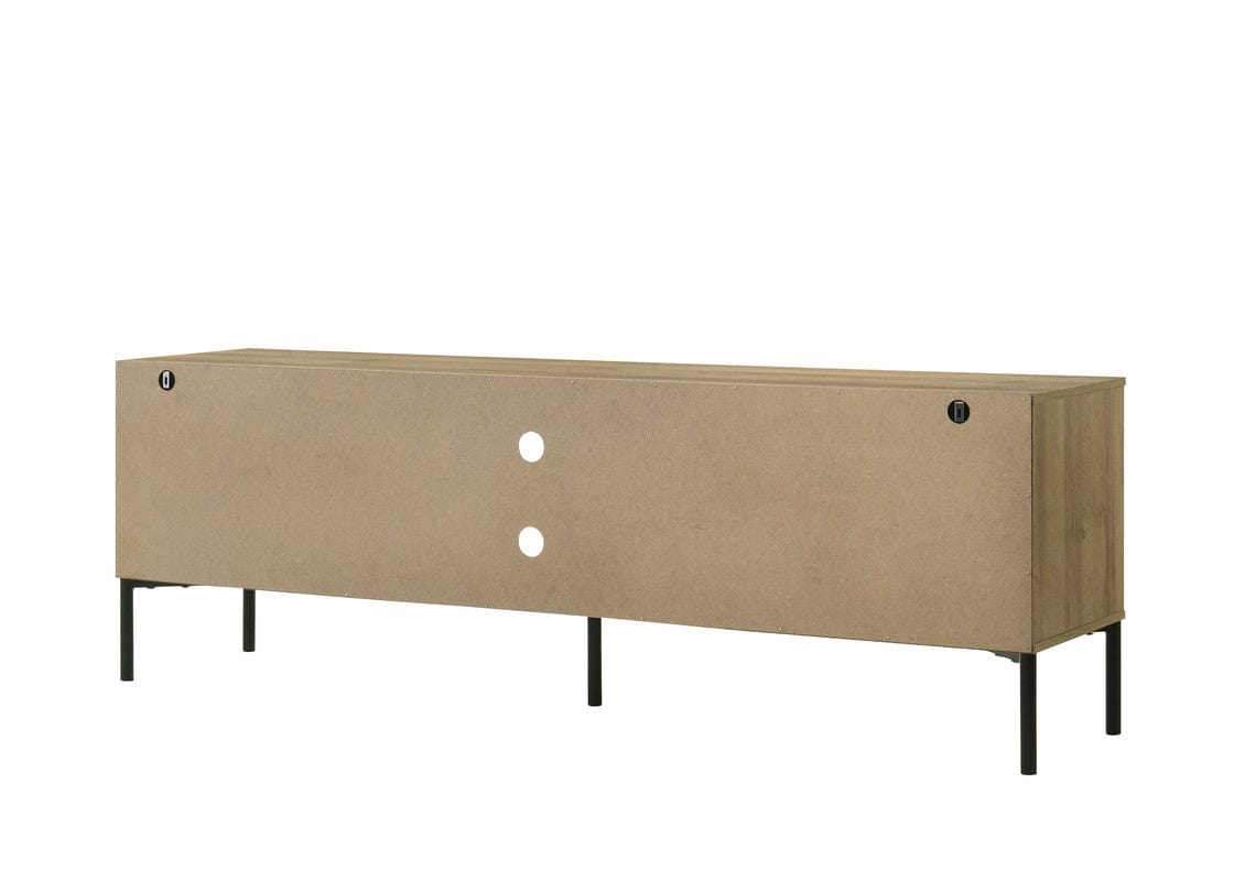 Willow & Hearth Burke 70"W White and Oak 2-Door TV Stand