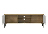 Willow & Hearth Burke 70"W White and Oak 2-Door TV Stand