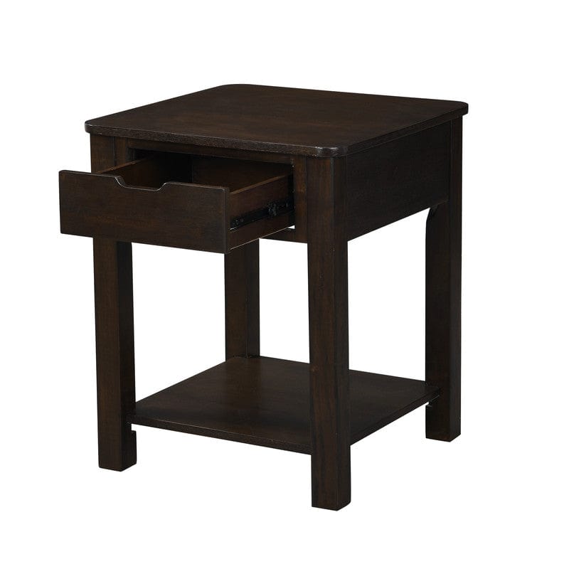 Willow & Hearth Flora 20"W Dark Brown MDF End Table with Drawer