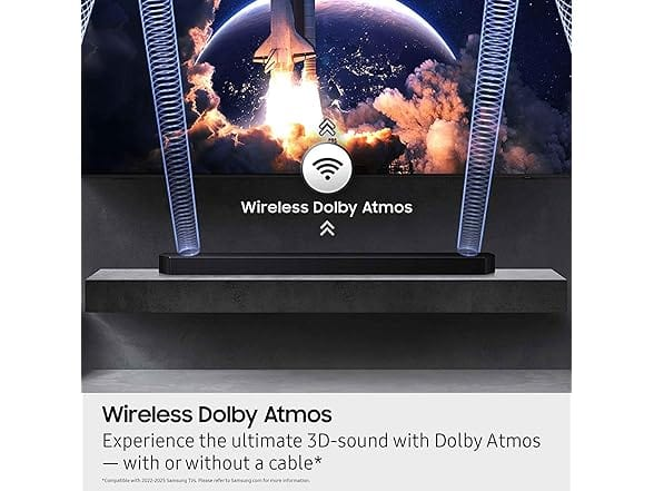 Samsung 5.1.2ch Q Series Soundbar + Subwoofer, Wireless Dolby Atmos, Q-Symphony, Game Mode Pro