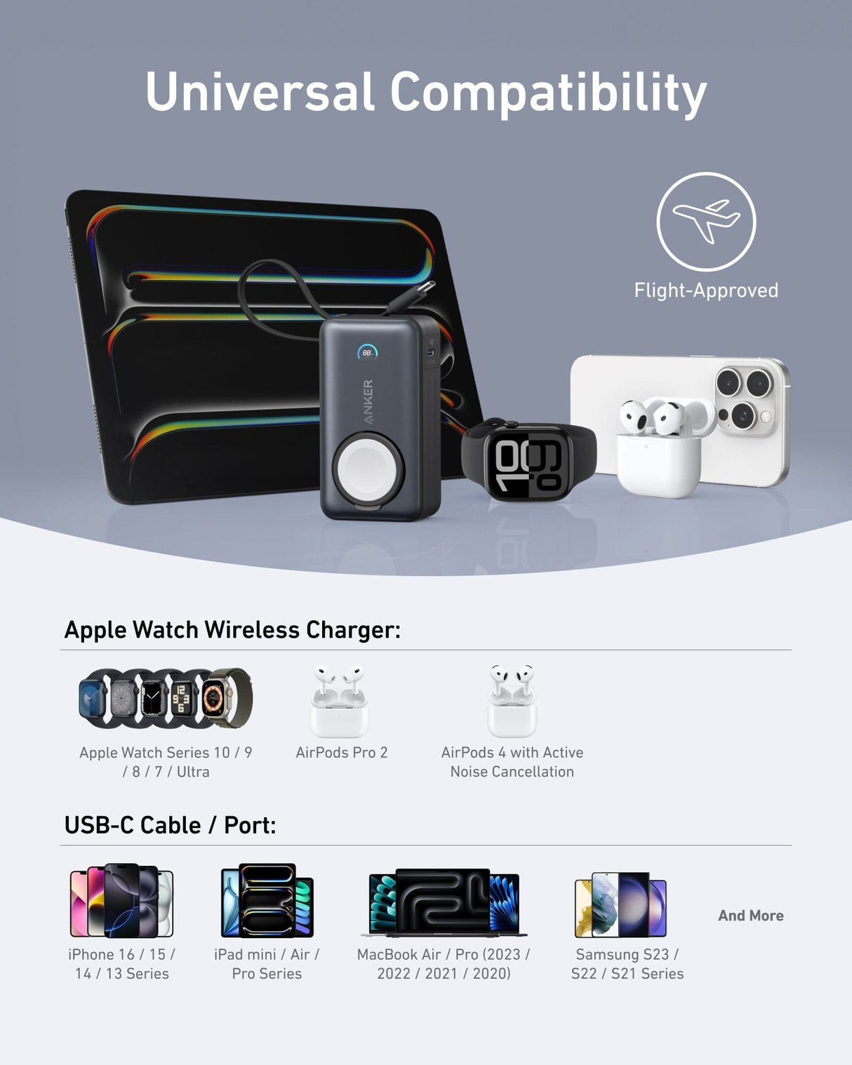 Anker MagGo Power Bank (10K, 35W, For Apple Watch)