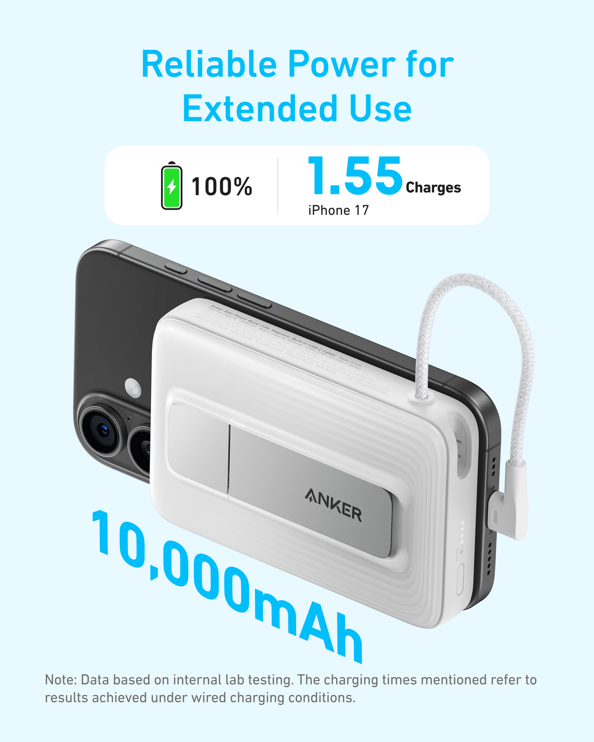 Anker Zolo Magnetic Power Bank (10K, 30W, Built-in USB-C Cable)