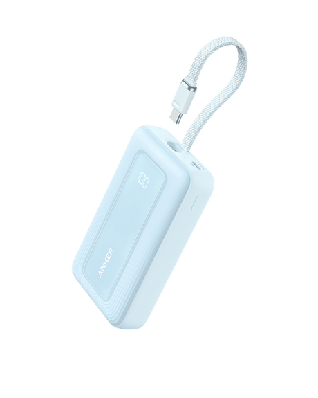Anker Zolo Power Bank (10K, 30W) with a 5.4-inch (13.7 cm) built-in USB-C cable.