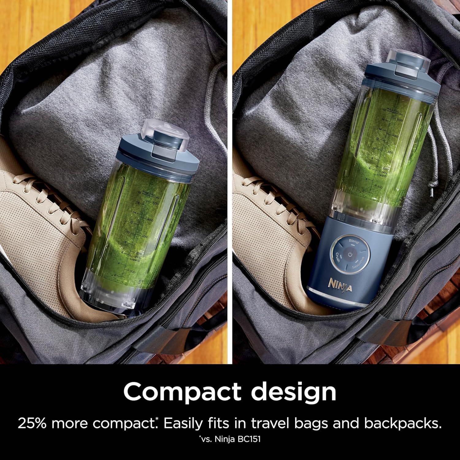 Ninja Blast Max Personal Cordless Blender for Smoothies, Blend, Ice Crush, 22 oz. Twist & Go Vessel, Navy - Certified Refurbished