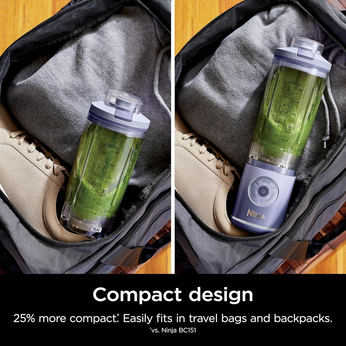 Ninja Blast Max Personal Cordless Blender for Smoothies, Blend, Ice Crush, 22 oz. Twist & Go Vessel, Lavender - Certified Refurbished