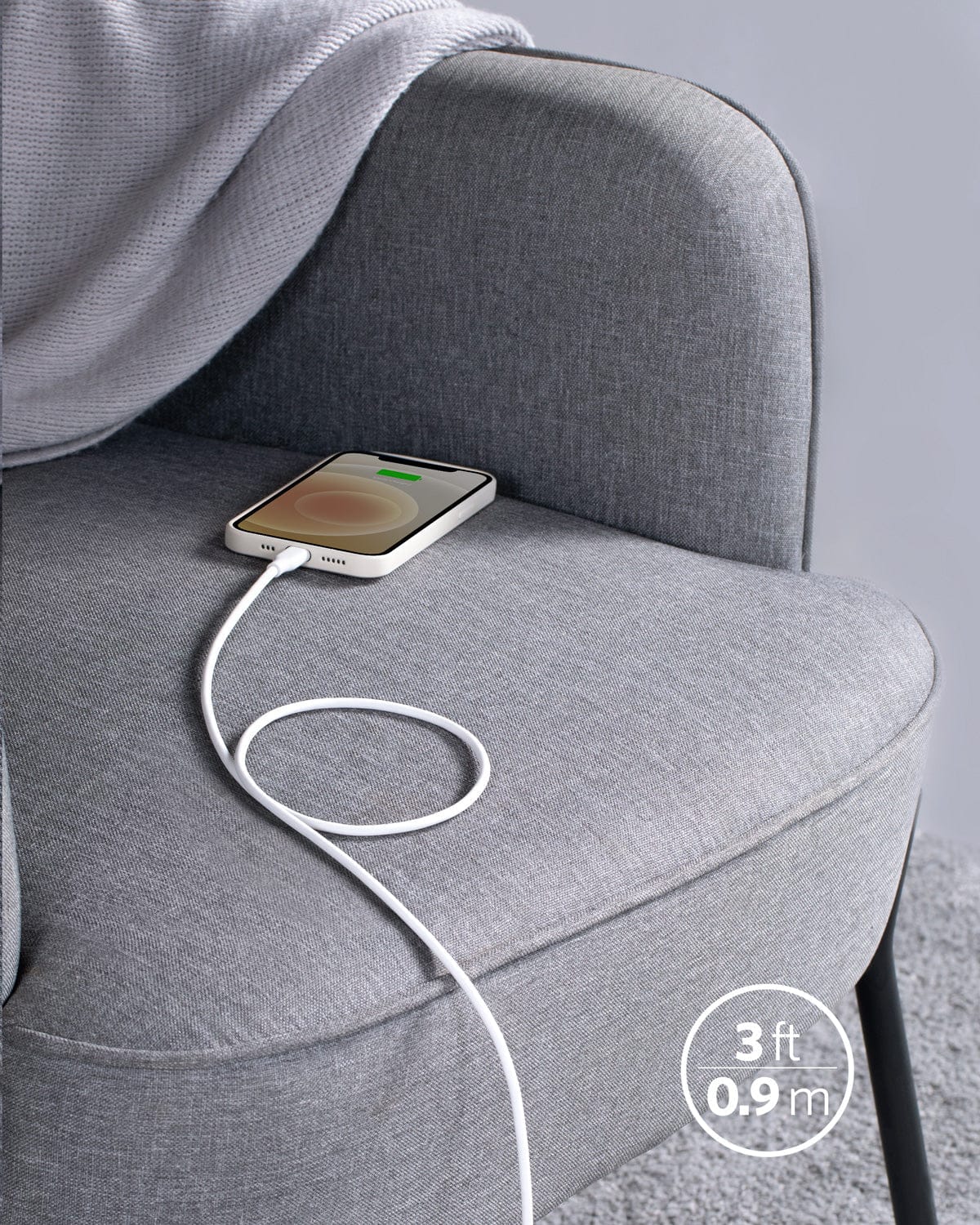 Anker <b>641</b> USB-C to Lightning Cable (Flow, 3 ft Silicone)