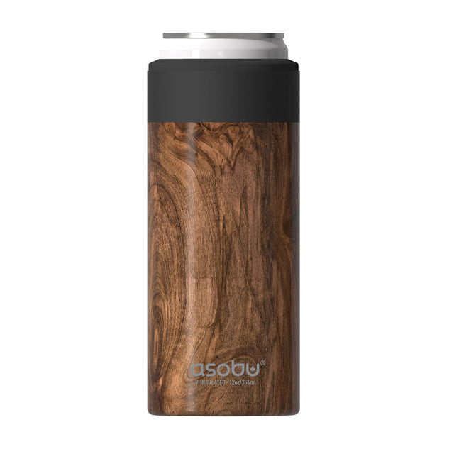 Asobu Slim Can Insulated Cooler Sleeve, 12-Oz. Capacity, Wood