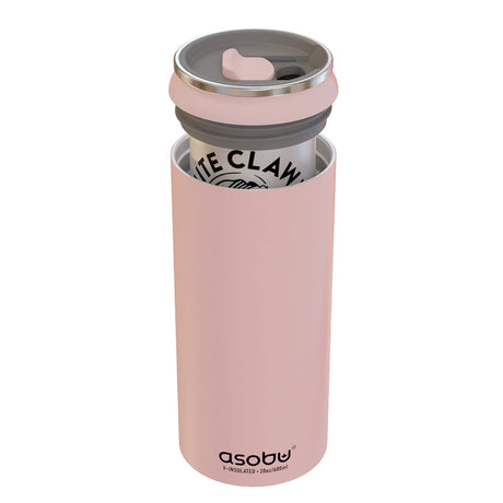 Asobu FC4G Double-Walled Vacuum-Insulated Stainless Steel Multi-Can Cooler Sleeve with Reusable Pocket Straw, Pink