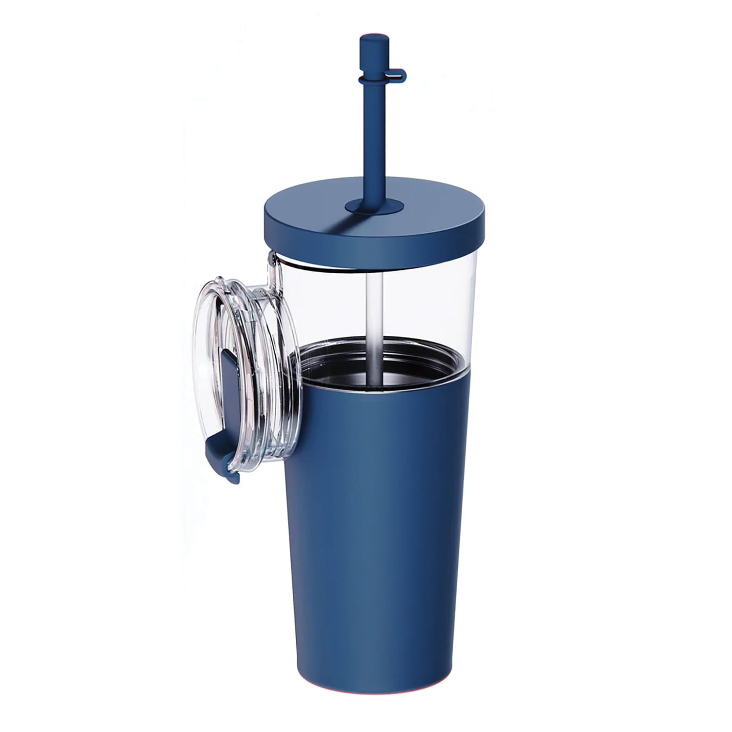 Asobu Marina See-Through Triton Tumbler with Flexible Straw, Blue