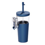 Asobu Marina See-Through Triton Tumbler with Flexible Straw, Blue