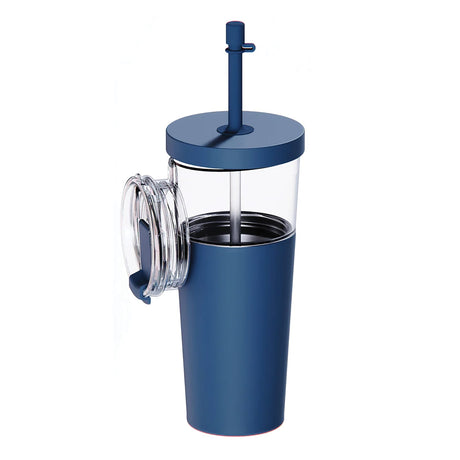 Asobu Marina See-Through Triton Tumbler with Flexible Straw, Blue