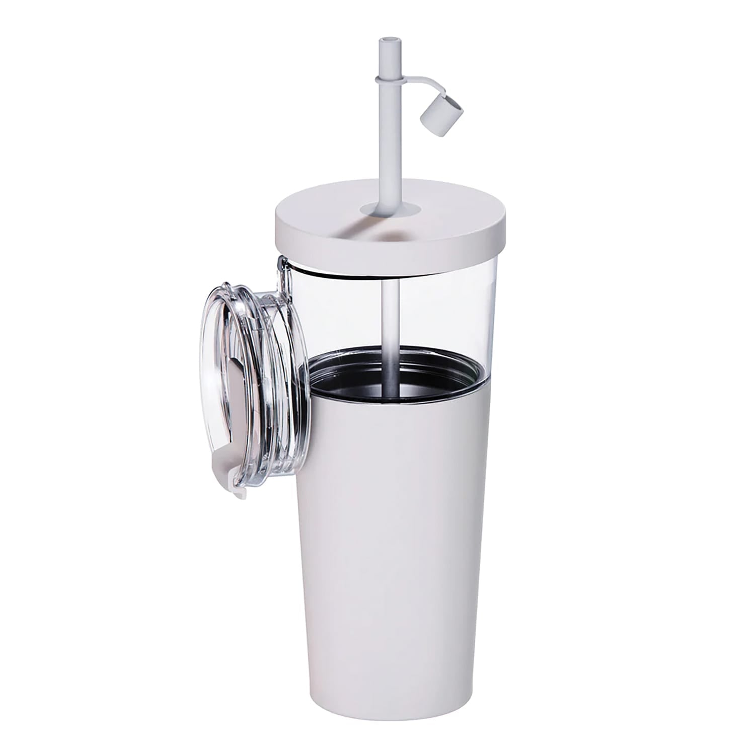 Asobu Marina See-Through Triton Tumbler with Flexible Straw, White
