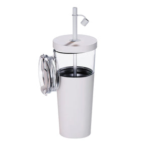Asobu Marina See-Through Triton Tumbler with Flexible Straw, White
