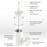 Asobu Marina See-Through Triton Tumbler with Flexible Straw, White