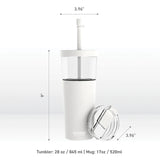 Asobu Marina See-Through Triton Tumbler with Flexible Straw, White