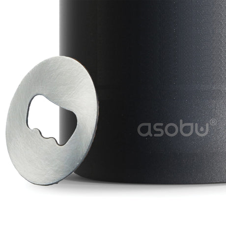Asobu Frosty Beer 2 Go Vacuum-Insulated Stainless Steel Can and Bottle Holder, Black