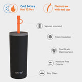 Asobu 20-Ounce Super Sippy Insulated Coffee Tumbler, Black