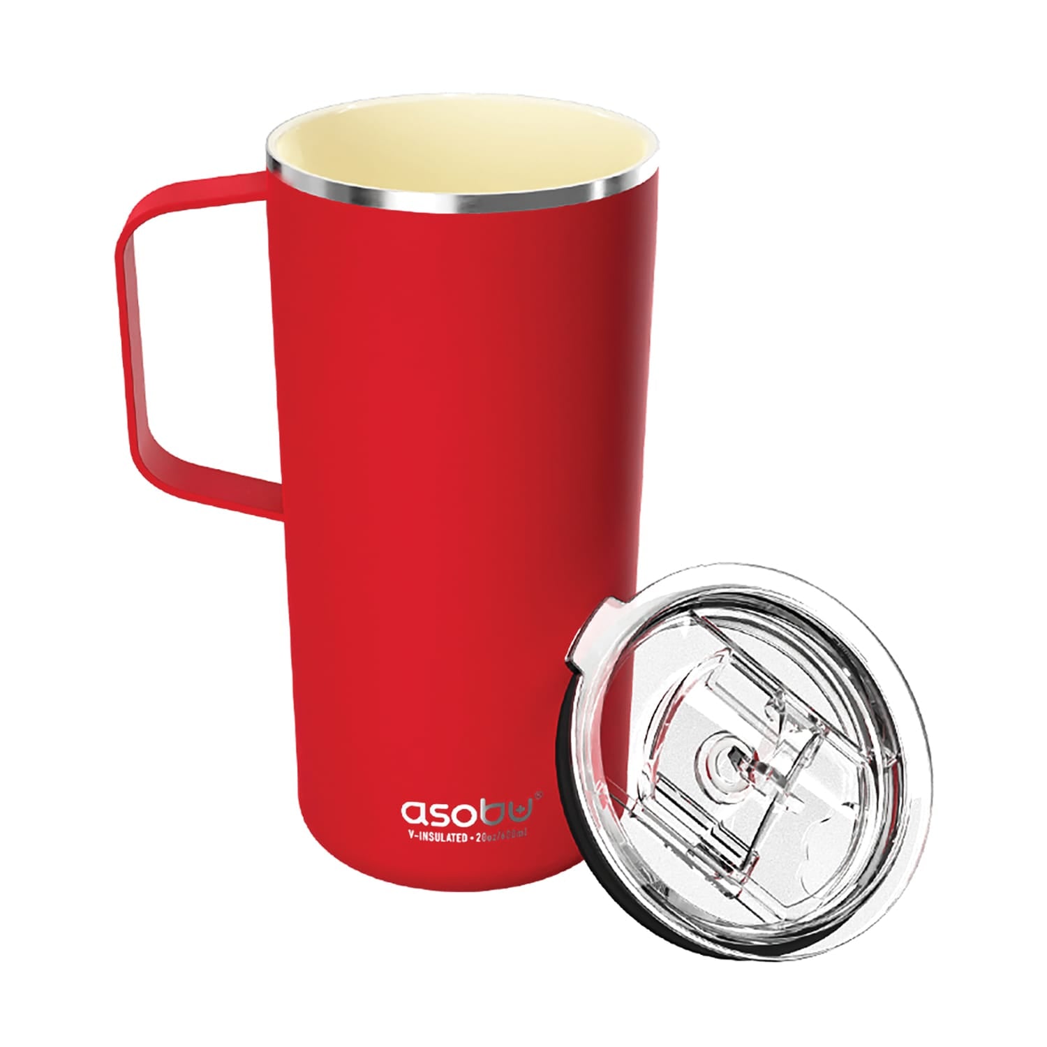Asobu 20-Oz. Double-Wall-Insulated Stainless Steel Tower Coffee Mug with Ceramic Coating, Red