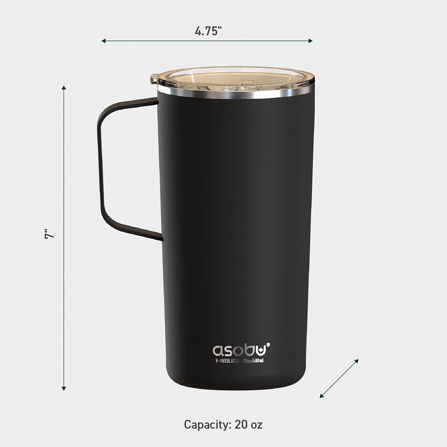 Asobu 20-Oz. Double-Wall-Insulated Stainless Steel Tower Coffee Mug with Ceramic Coating, Red