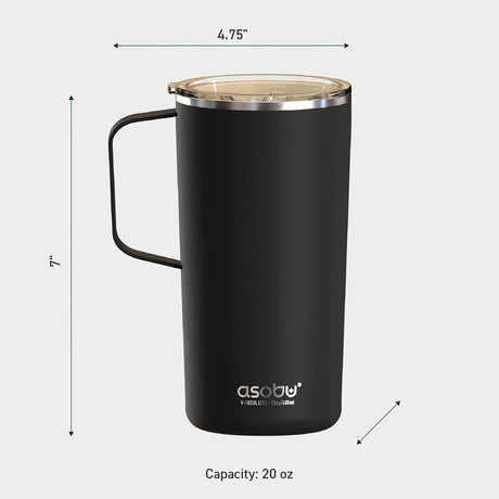 Asobu 20-Oz. Double-Wall-Insulated Stainless Steel Tower Coffee Mug with Ceramic Coating, Red