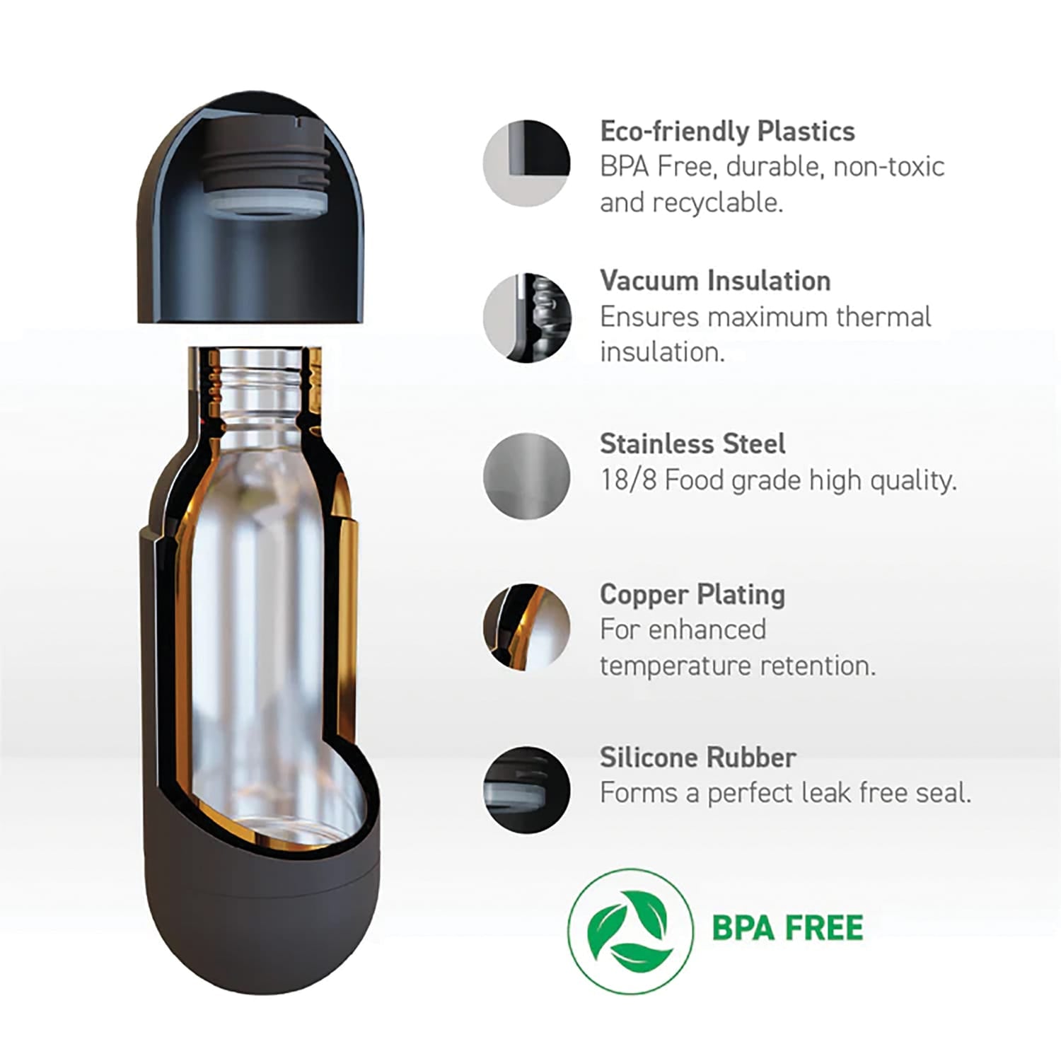 Asobu 14-Oz. Orb Water Bottle, Silver