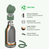 Asobu 16-Oz. Bestie Bottle Insulated Stainless Steel Water Bottle with Reusable Flexi Straw, Dinosaur