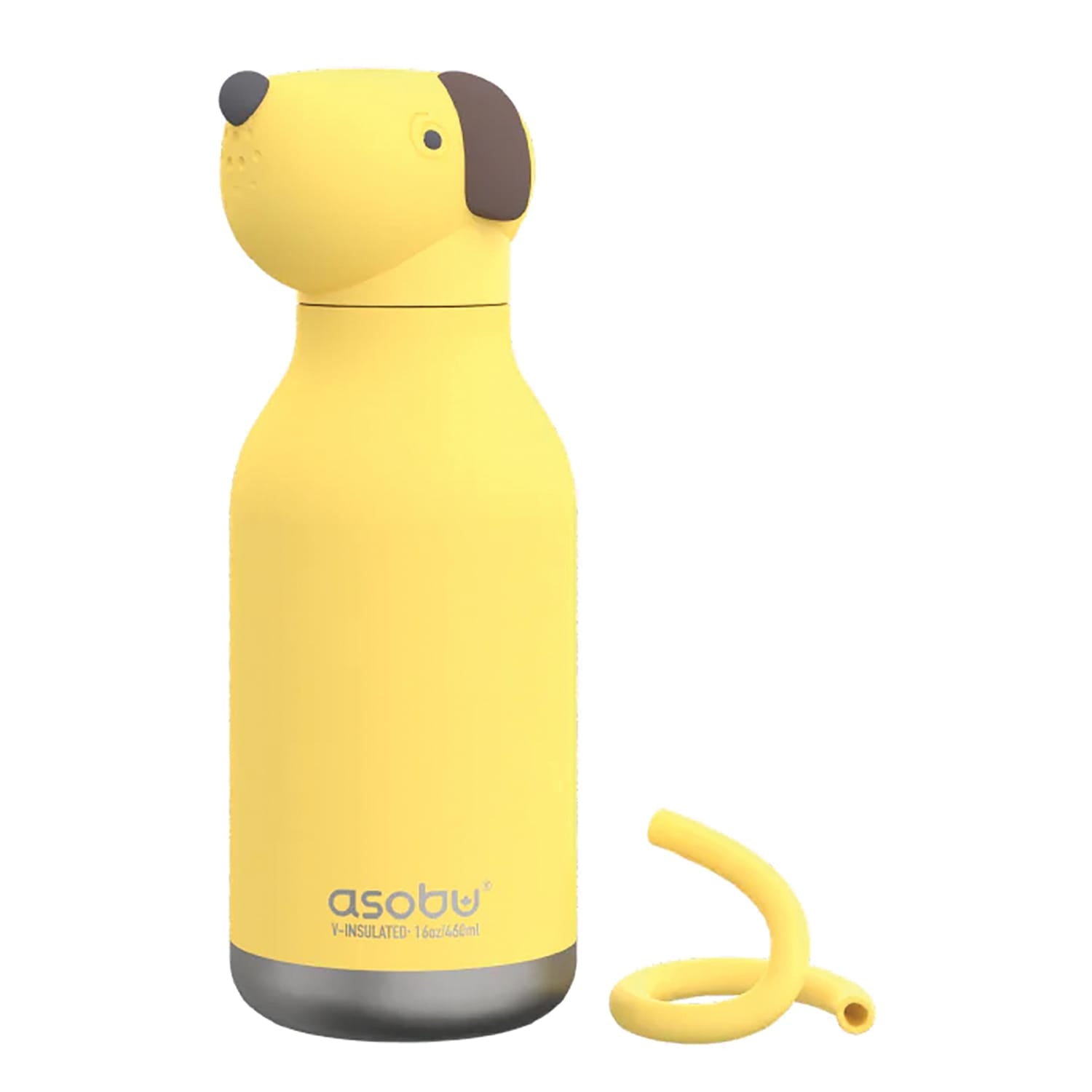 Asobu 16-Oz. Bestie Bottle Insulated Stainless Steel Water Bottle with Reusable Flexi Straw, Dog