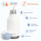 Asobu 16-Oz. Bestie Bottle Insulated Stainless Steel Water Bottle with Reusable Flexi Straw, Sheep