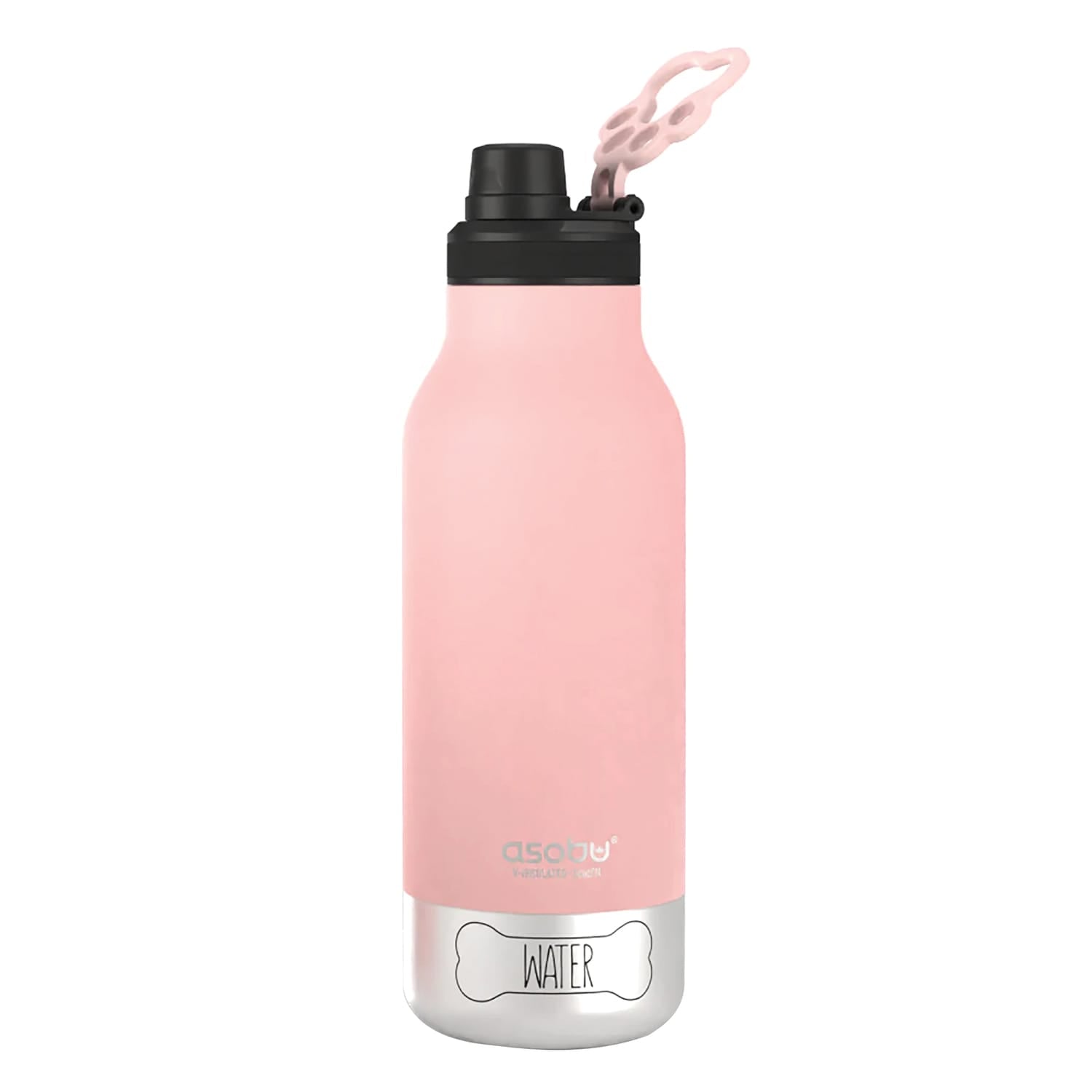 Asobu Barkey 32-Oz. 3-in-1 Water Bottle with Removable Dog Bowl and Food Compartment, Pink