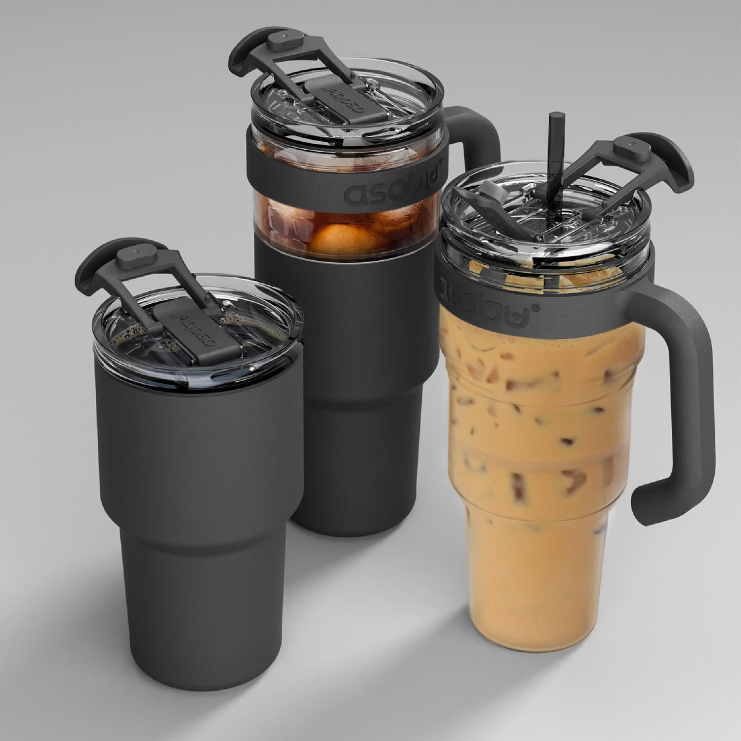 Asobu 34-Oz. Explorer See-Through Travel Mug with Detachable Insulated Tumbler, Black
