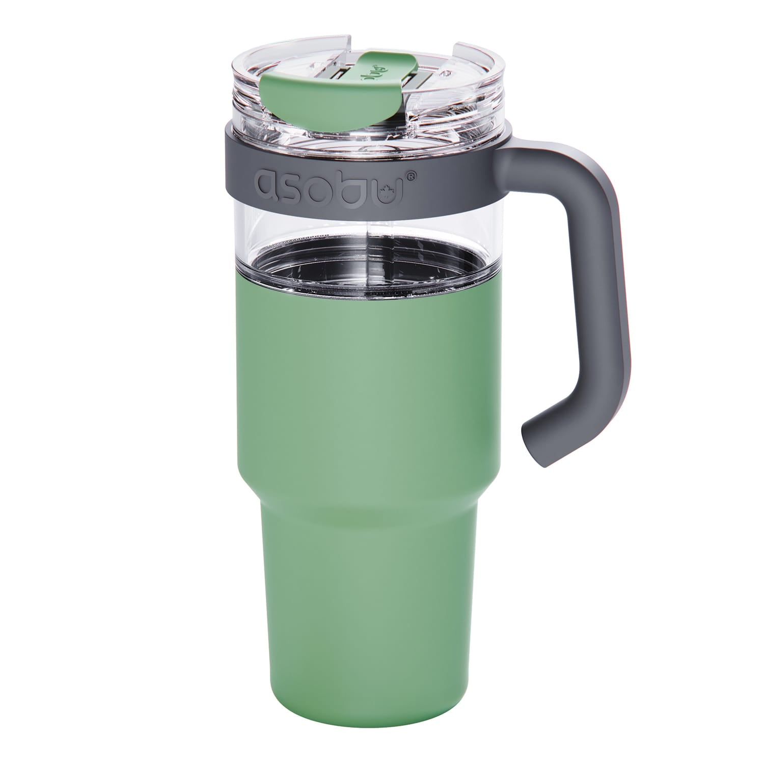Asobu 34-Oz. Explorer See-Through Travel Mug with Detachable Insulated Tumbler, Green