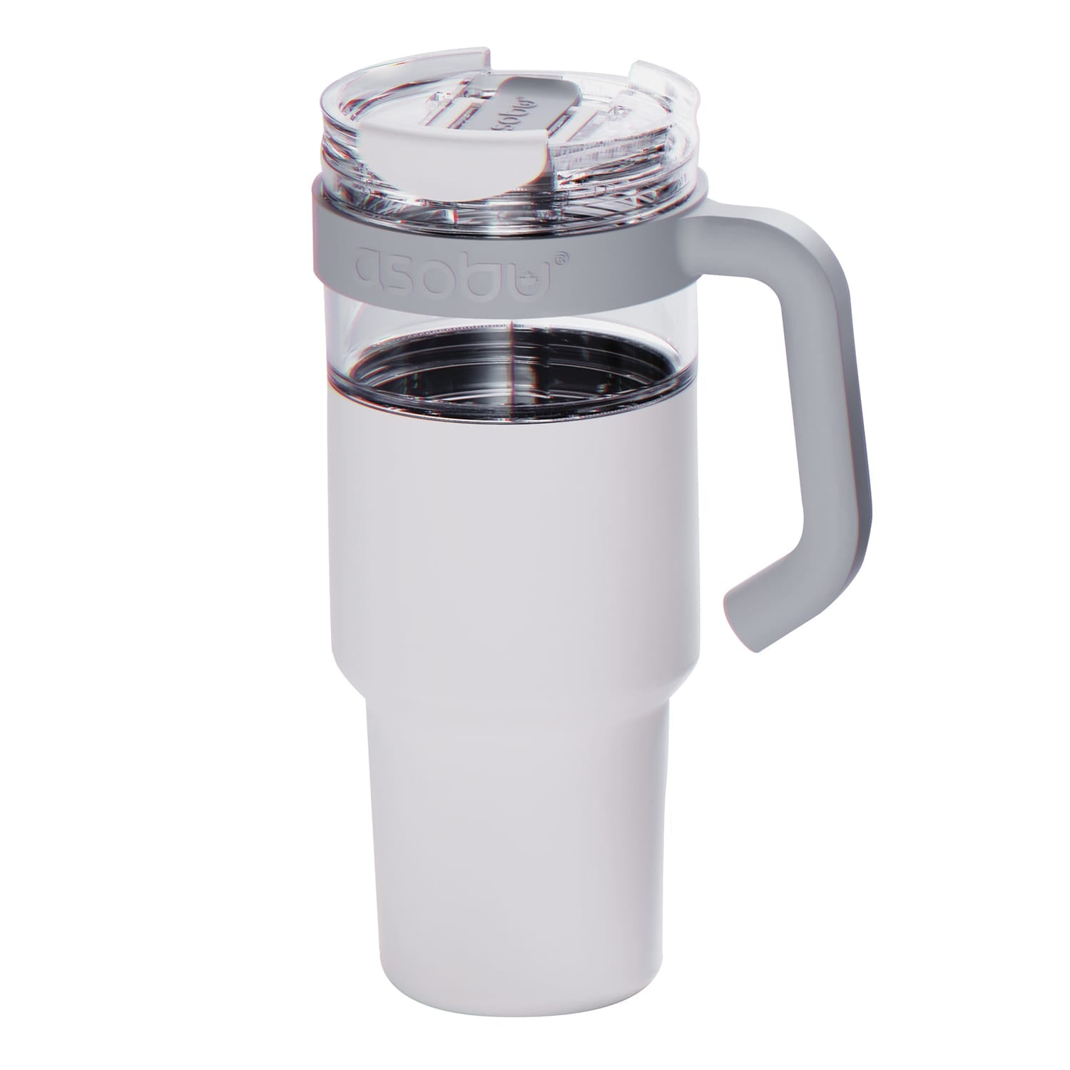 Asobu 34-Oz. Explorer See-Through Travel Mug with Detachable Insulated Tumbler, White