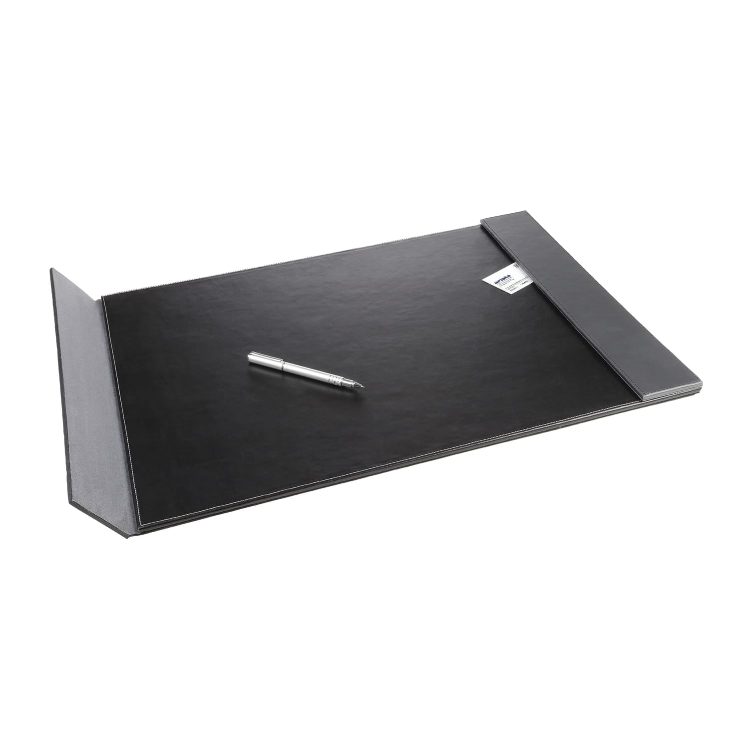 Artistic Leatherette Desk Pad with Fold-out Gray Side Rails for Professionals, 24-In. x 19-In., Black