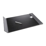 Artistic Leatherette Desk Pad with Fold-out Gray Side Rails for Professionals, 24-In. x 19-In., Black