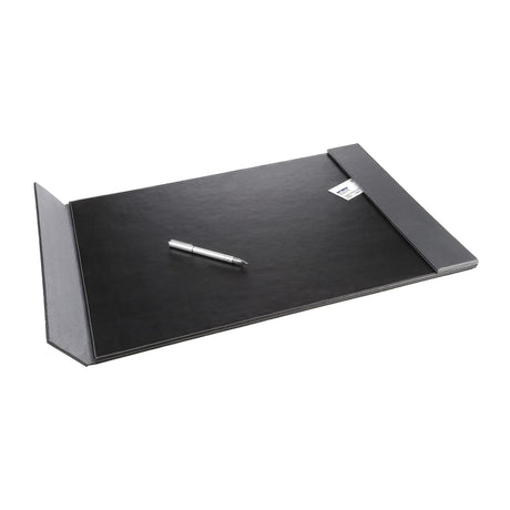 Artistic Leatherette Desk Pad with Fold-out Gray Side Rails for Professionals, 24-In. x 19-In., Black