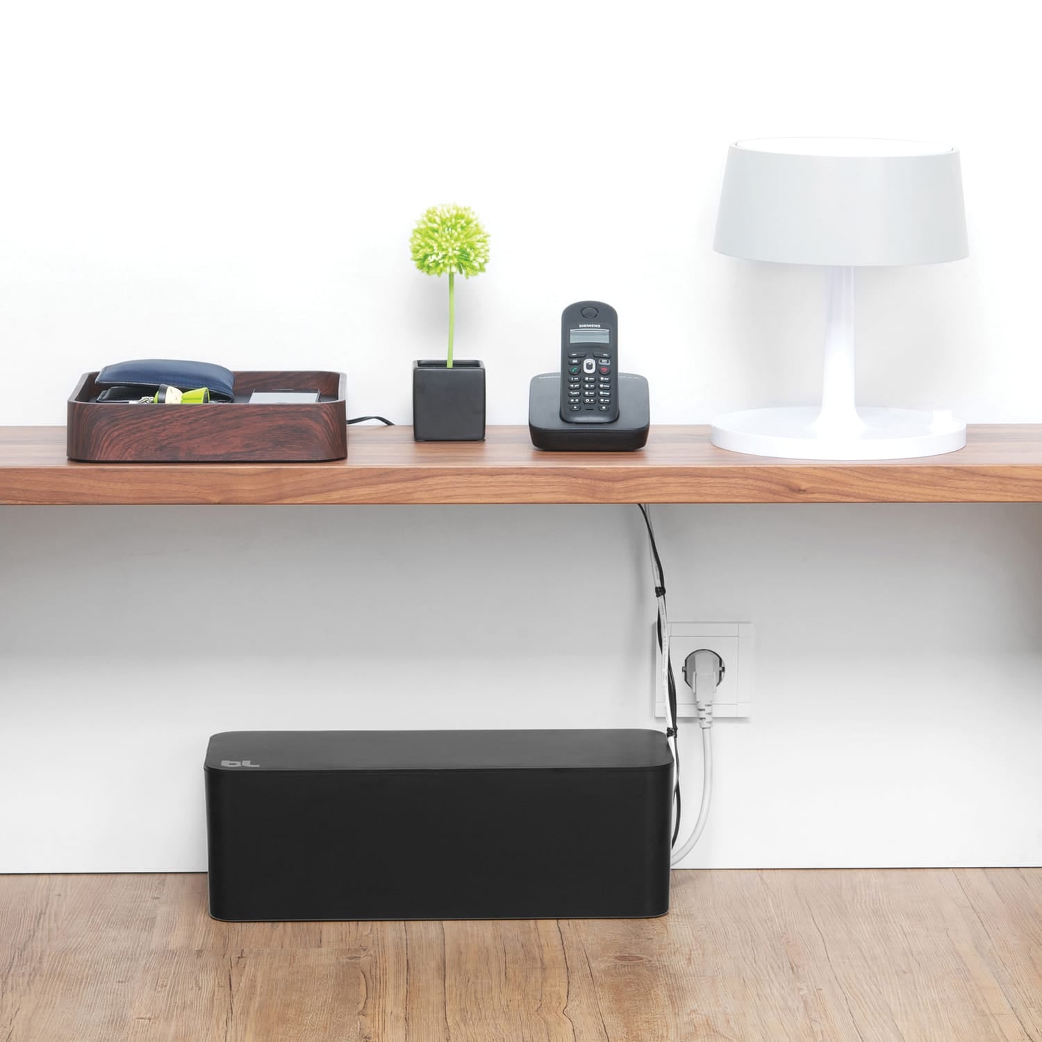 Bluelounge 16 x 6.25 x 5.25-In. CableBox Cable Organizer, BLUCB-01, Black