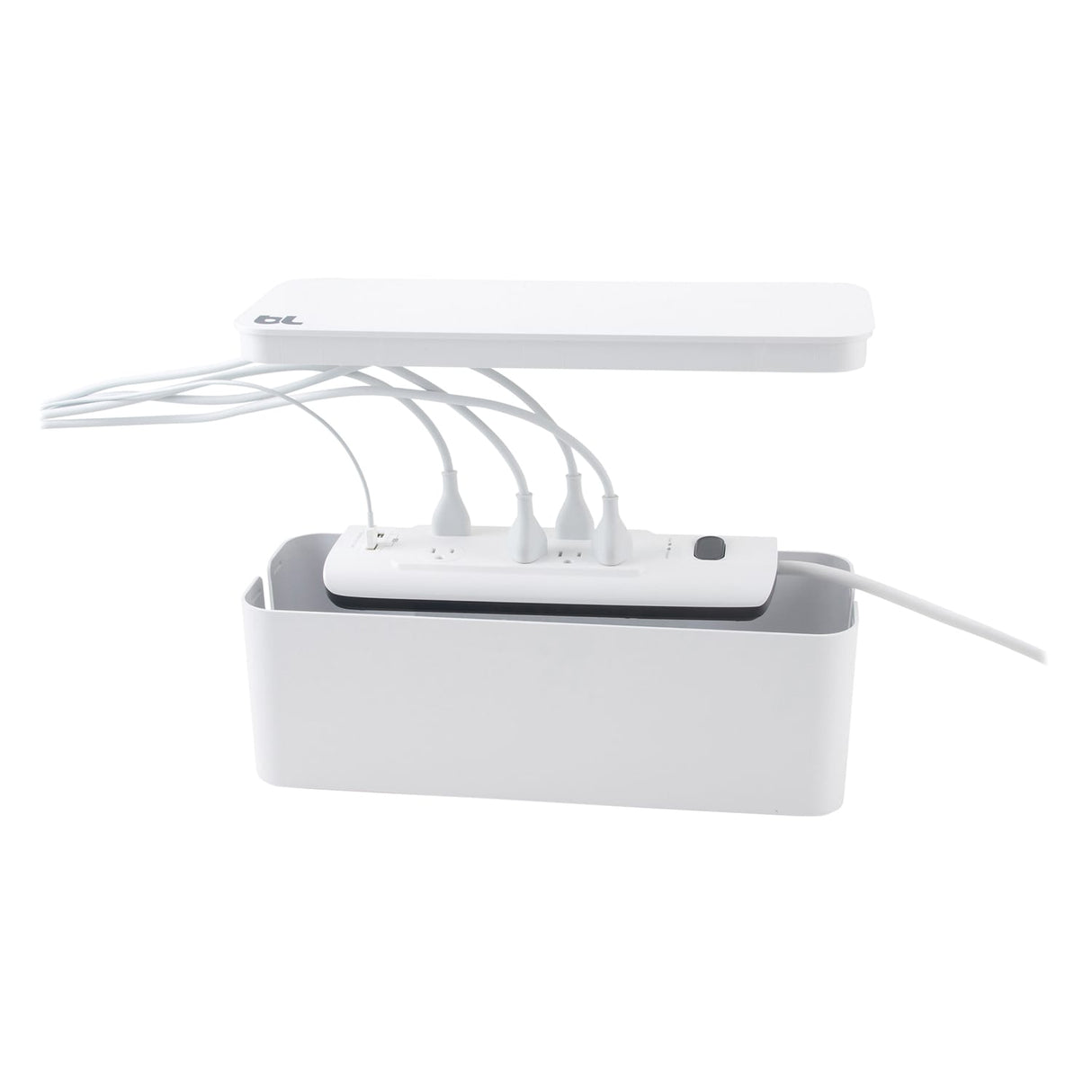 Bluelounge 16 x 6.25 x 5.25-In. CableBox Cable Organizer, BLUCB-01, White