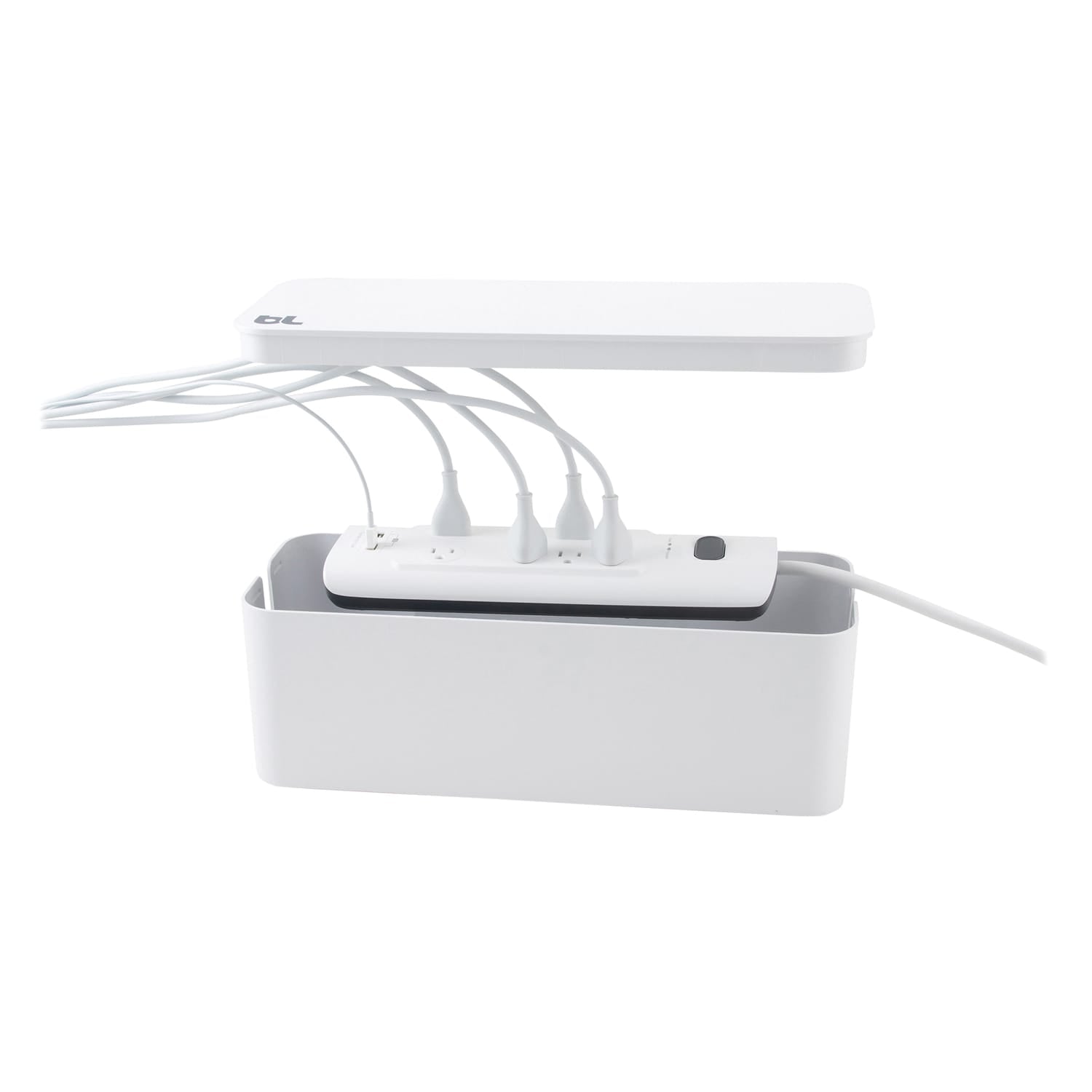 Bluelounge 16 x 6.25 x 5.25-In. CableBox Cable Organizer, BLUCB-01, White