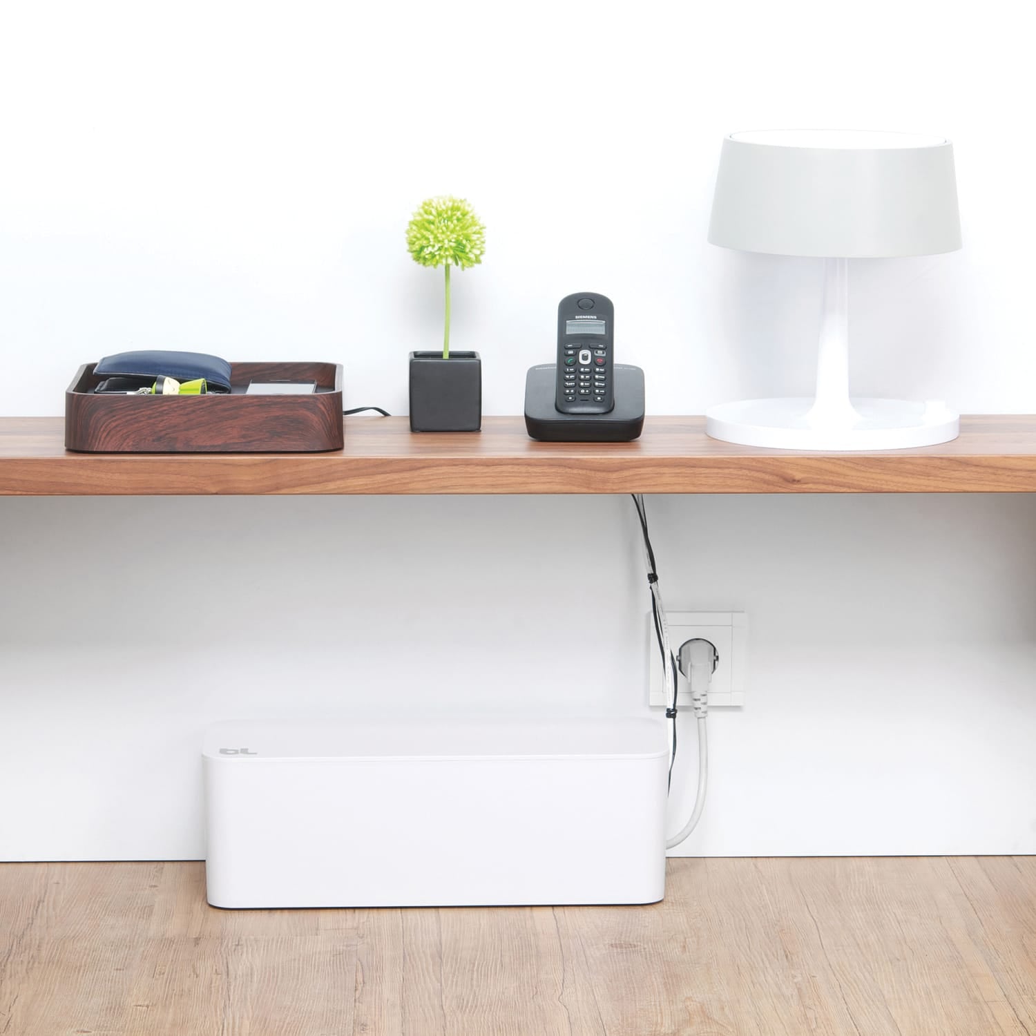 Bluelounge 16 x 6.25 x 5.25-In. CableBox Cable Organizer, BLUCB-01, White