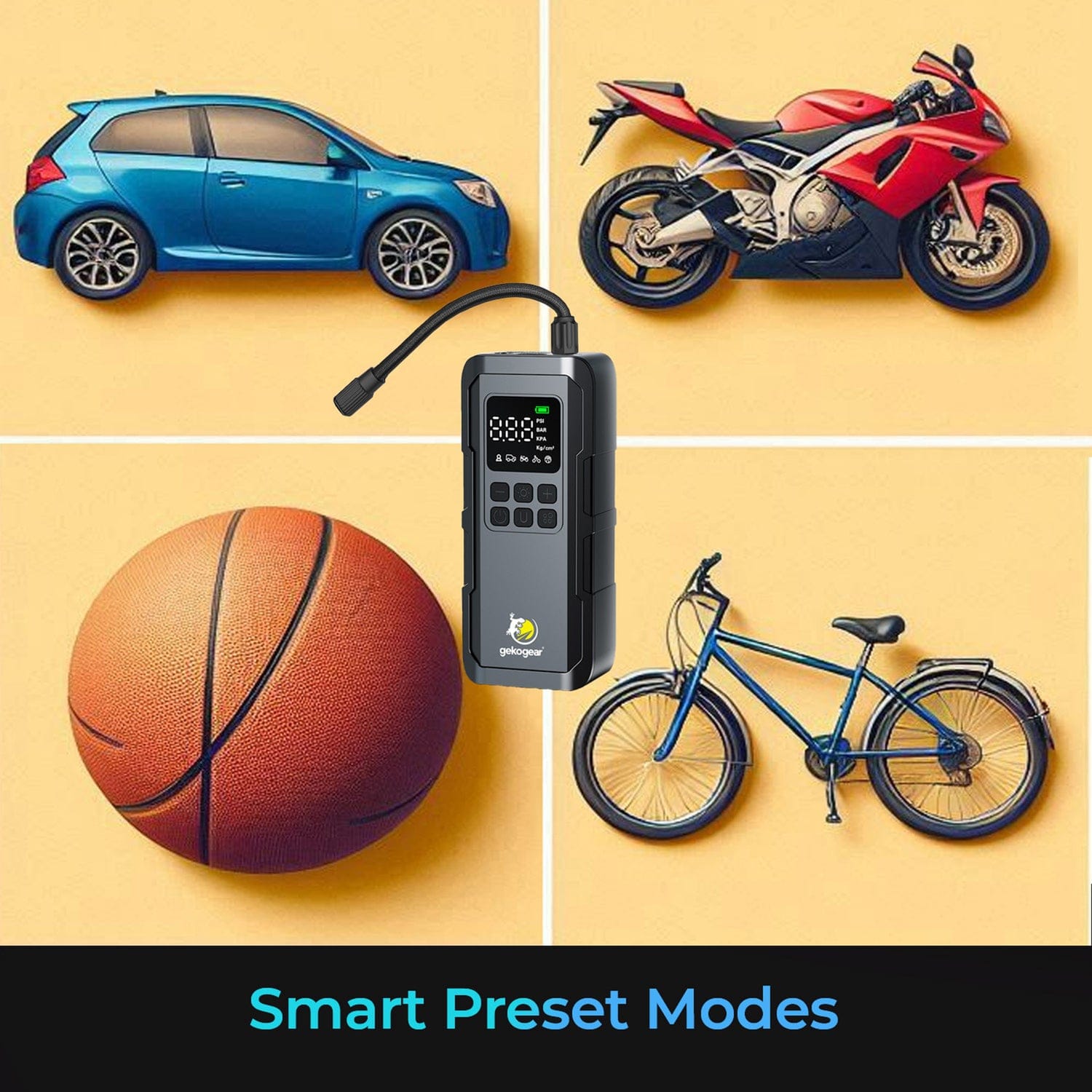GekoGear AirFlux 100 Portable Air Pump with Power Bank