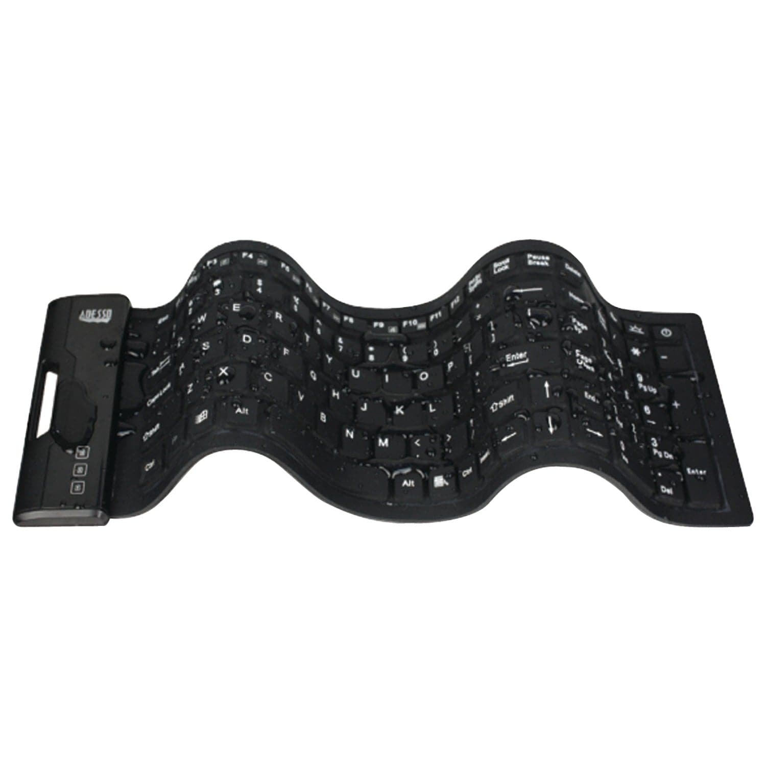 Adesso SlimTouch 222 Wired Antimicrobial Waterproof Flex Computer Keyboard, for Windows, Full Size