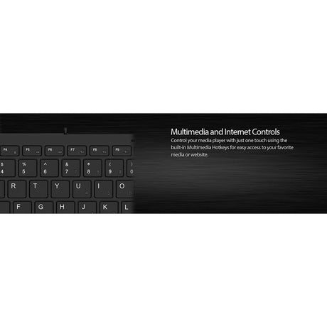 Adesso Wired USB Slim Touch Computer Keyboard with 2-Port USB Hub, for Windows, Mini