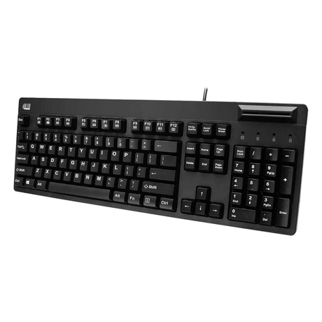 Adesso Wired USB Antimicrobial Desktop Keyboard with Smart Card Reader, TAA Compliant, for Windows, Full Size