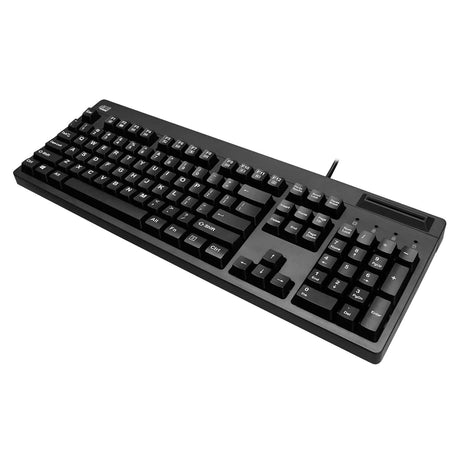 Adesso Wired USB Antimicrobial Desktop Keyboard with Smart Card Reader, TAA Compliant, for Windows, Full Size