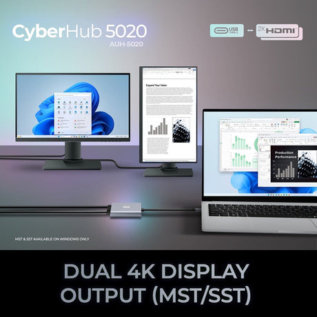 Adesso USB-C to Dual HDMI Adapter