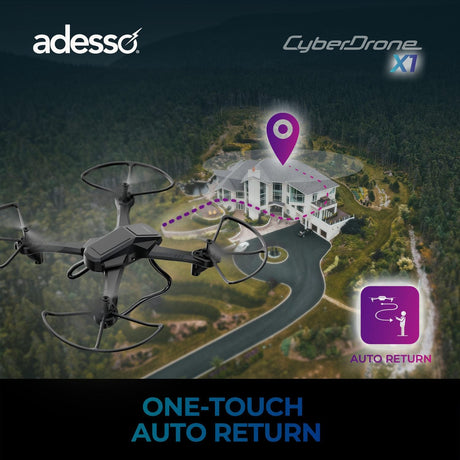 Adesso CyberDrone X1 720p Entry-Level Drone with Camera and Remote