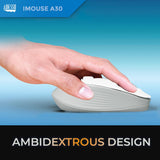 Adesso iMouse A30 Wireless Computer Mouse with AI Copilot Button, 4 Buttons, 1200 DPI, for PC and Mac, White